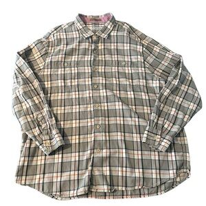 Tommy Bahama Plaid Long Sleeve Shirt Mens Size XXL Cotton Blend Relaxed EUC
